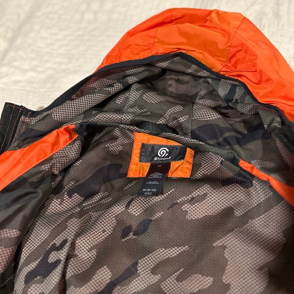 Champion Orange Wind Breaker with Camouflage lining Size M 8/10 ** EUC** - Picture 6 of 6